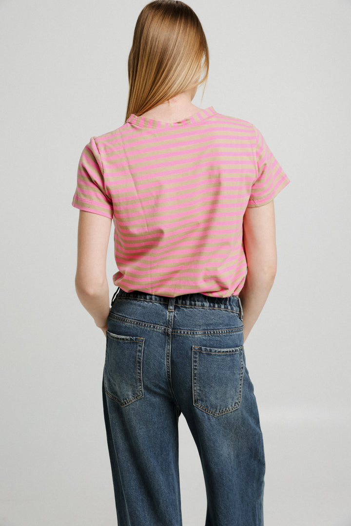 School Pink Stripes T-Shirt