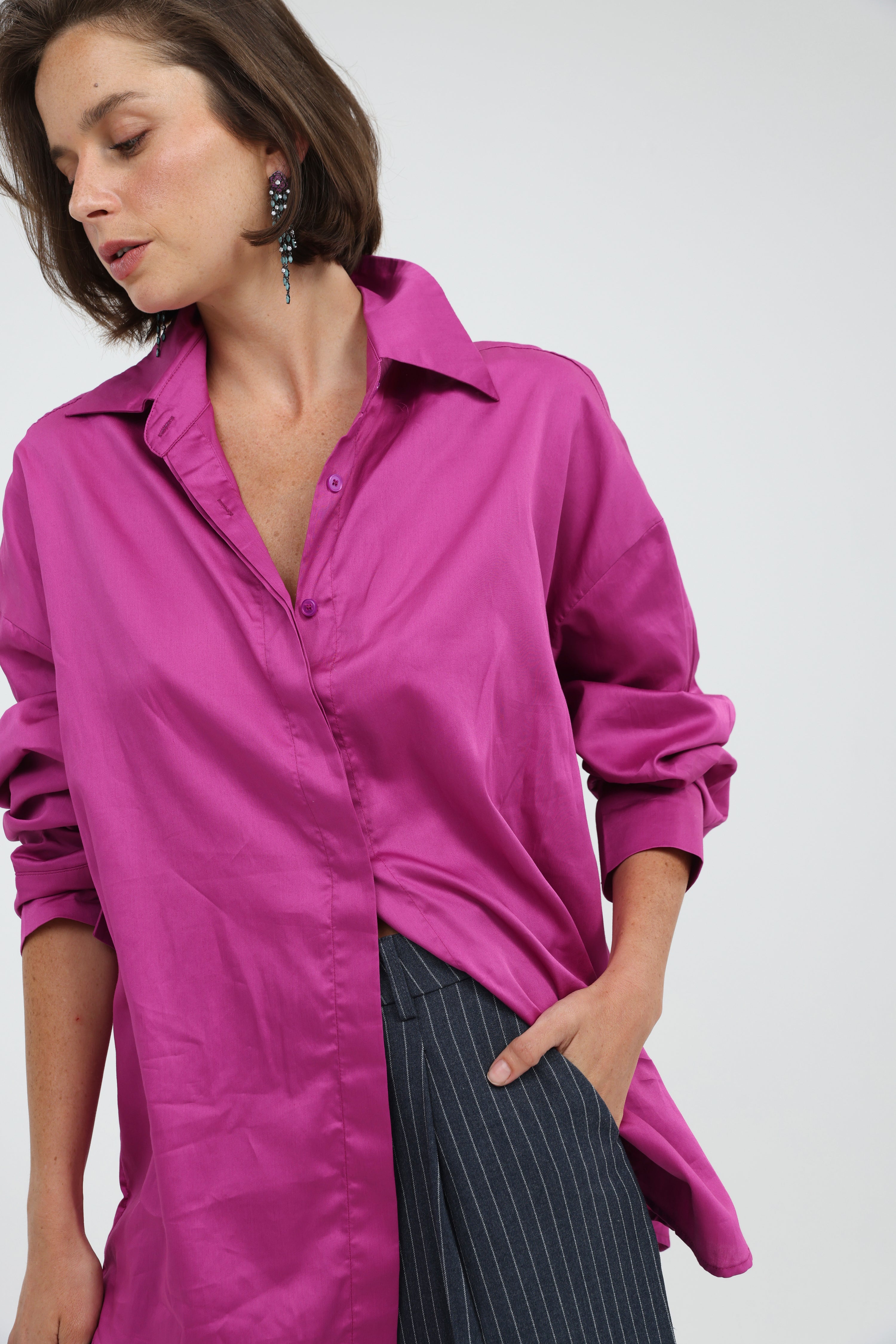Hot Pink Buttoned Shirt – SEESTARZ