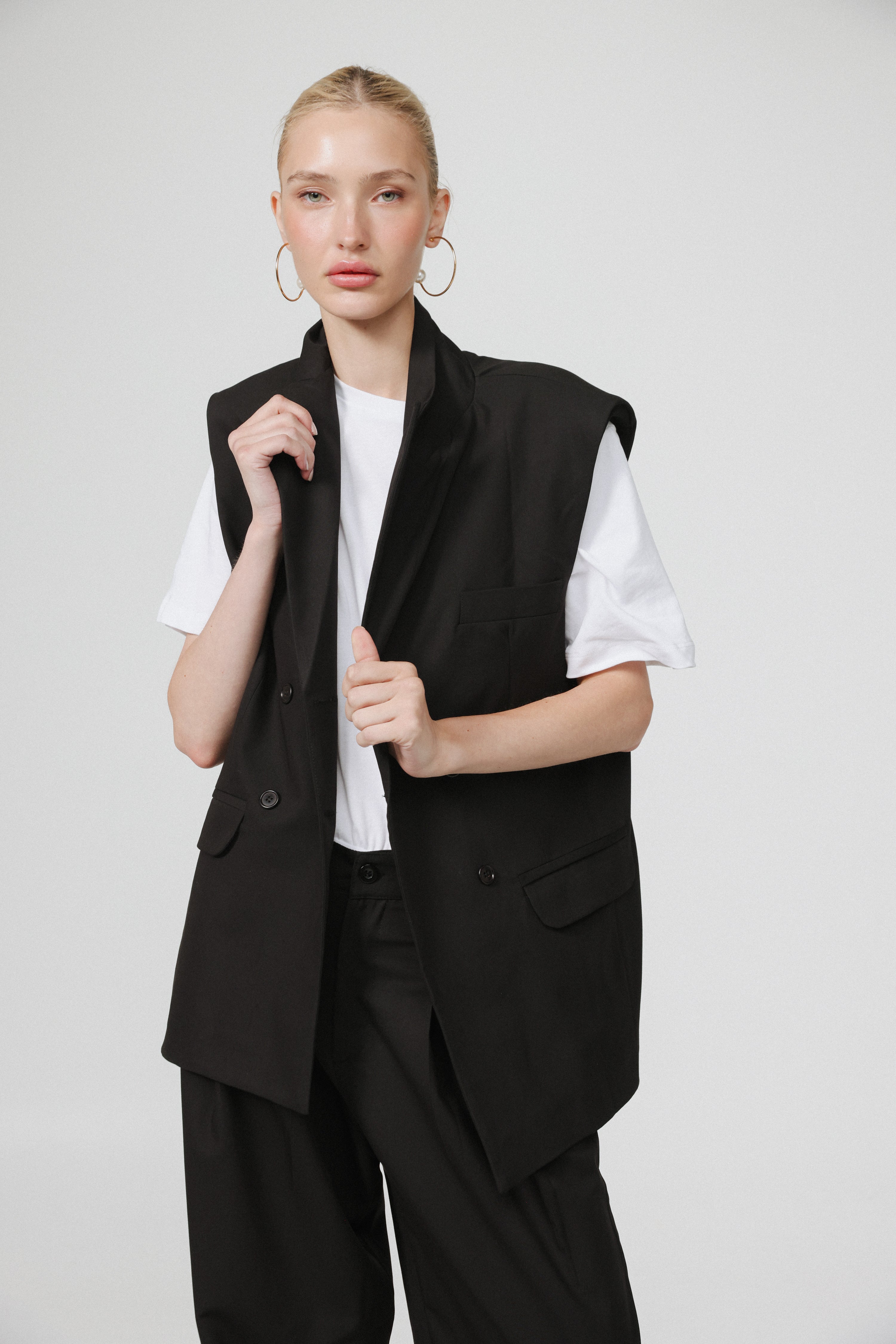 トップス KEIMEN VEST Black Office Black Vest – SEESTARZ
