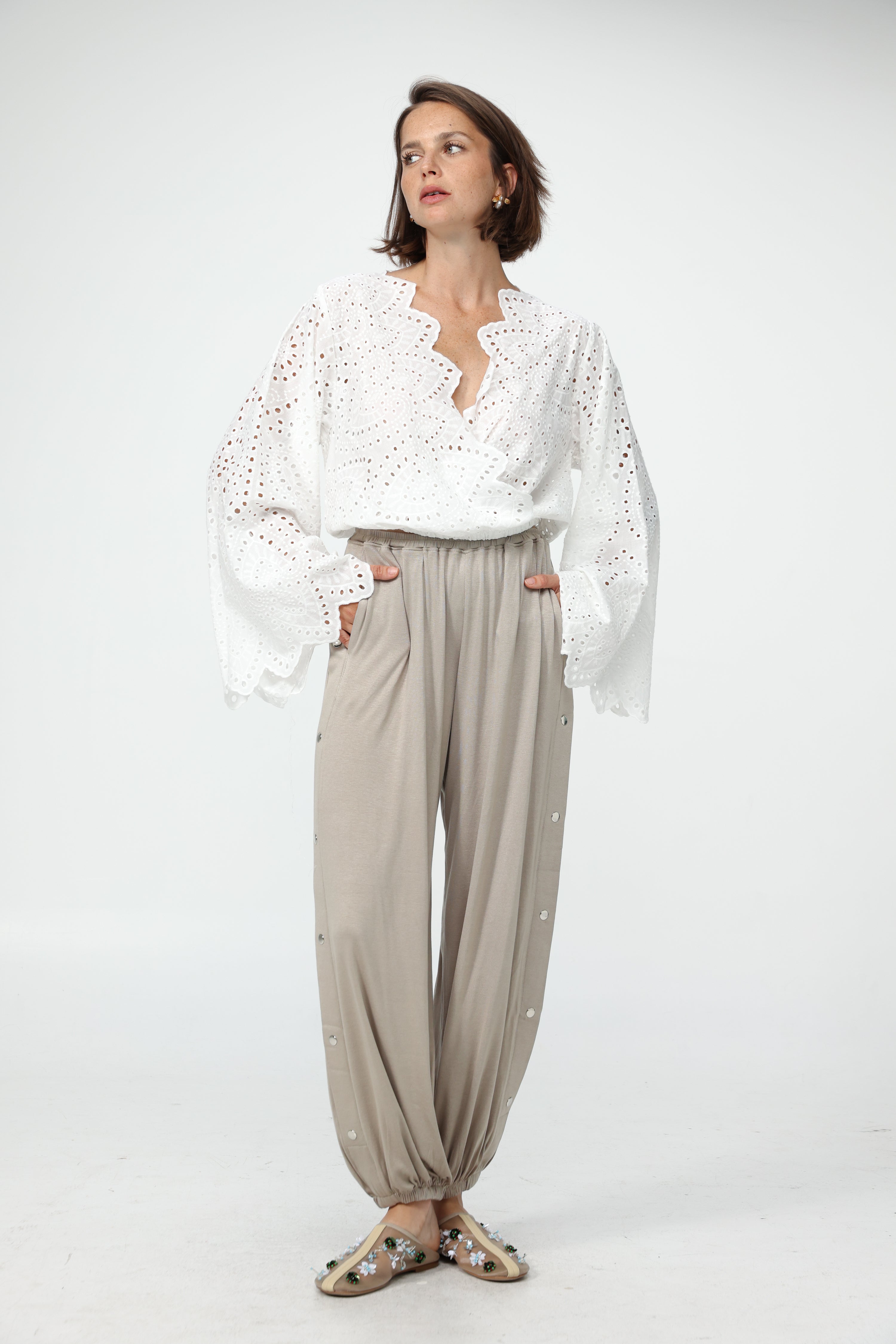 Eyelet White Blouse – SEESTARZ