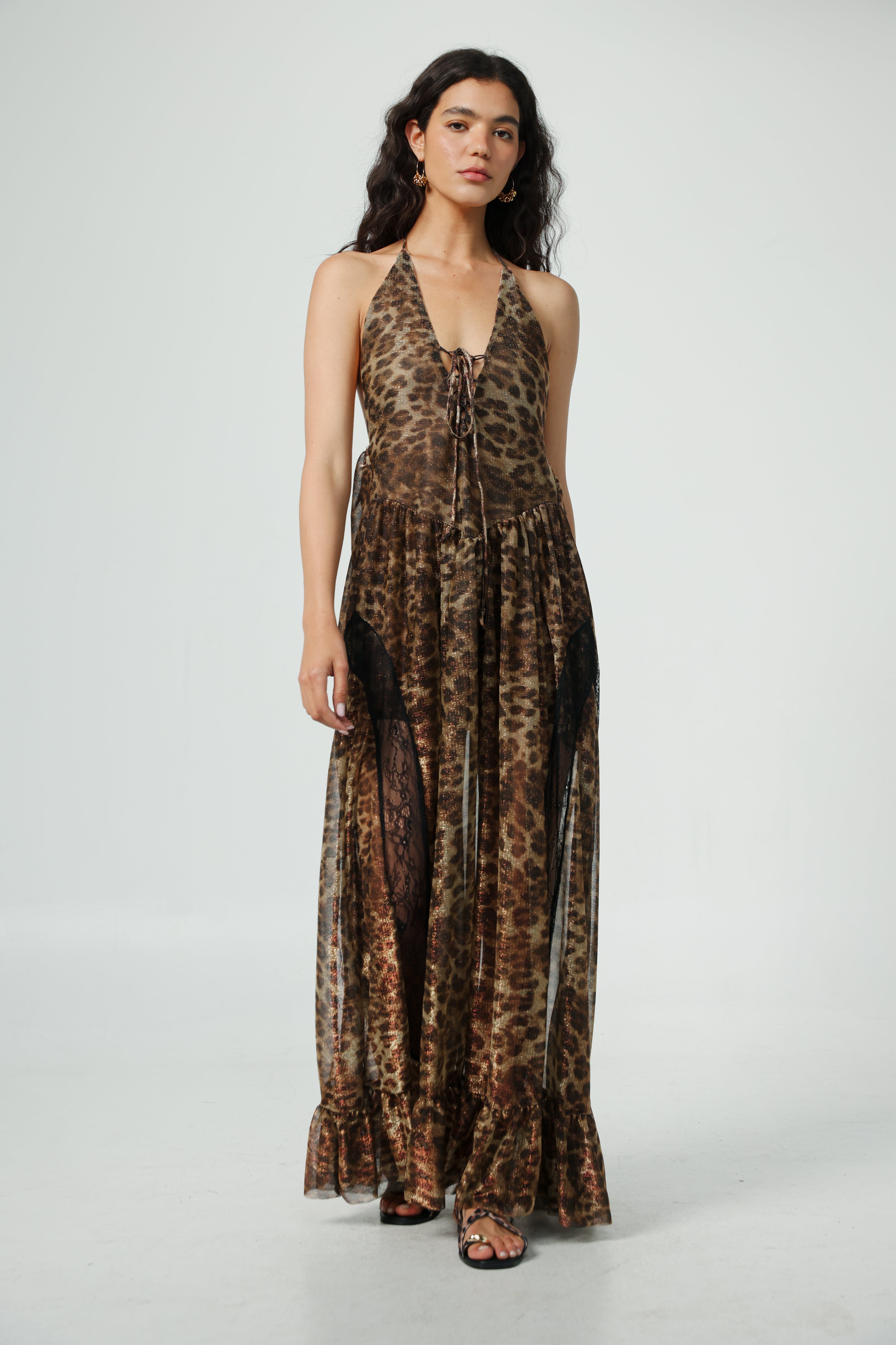 パーティードレス Leopard Printed Silk Dress Luxury fashion & independent designers | SSENSE