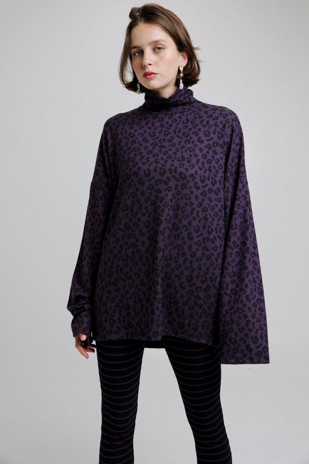 Purple leopard print jumper hotsell