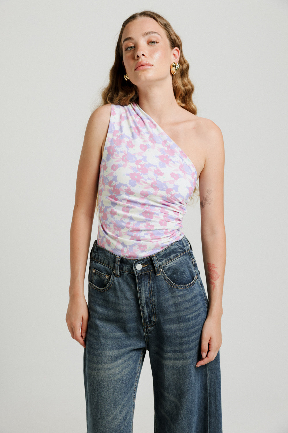 Floral One Shoulder Top