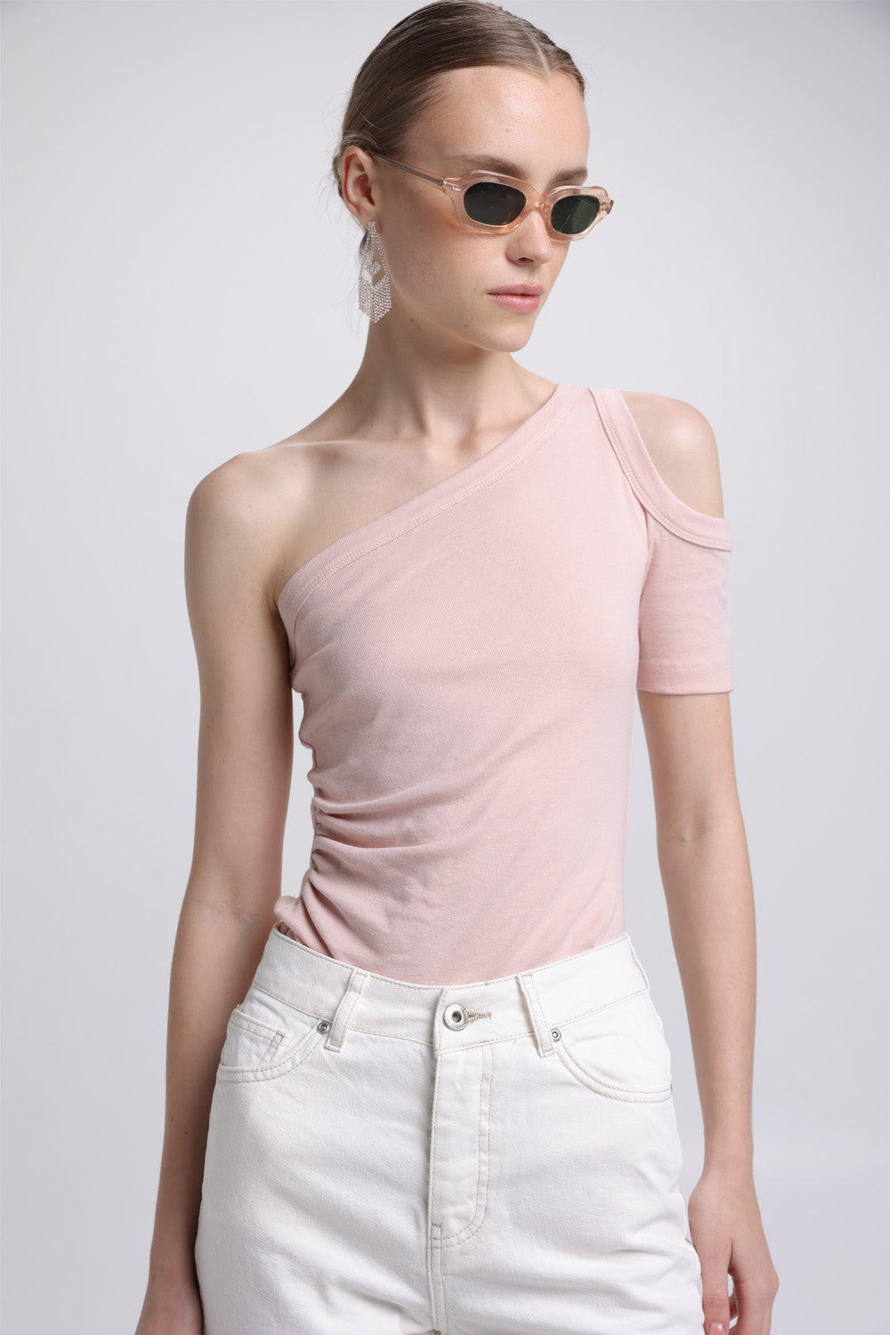 Warm One Shoulder Pink Top SEESTARZ