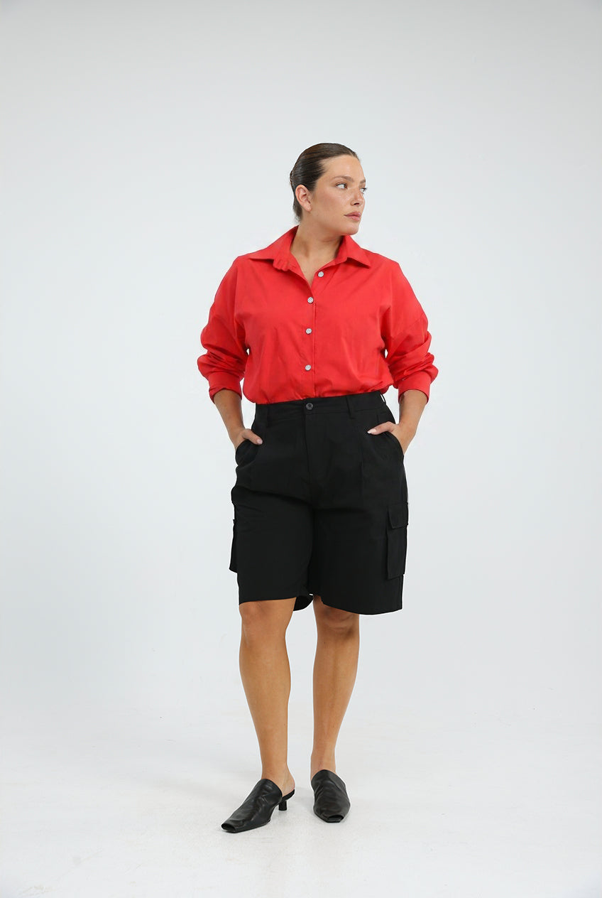 First Thing Red Buttoned Shirt