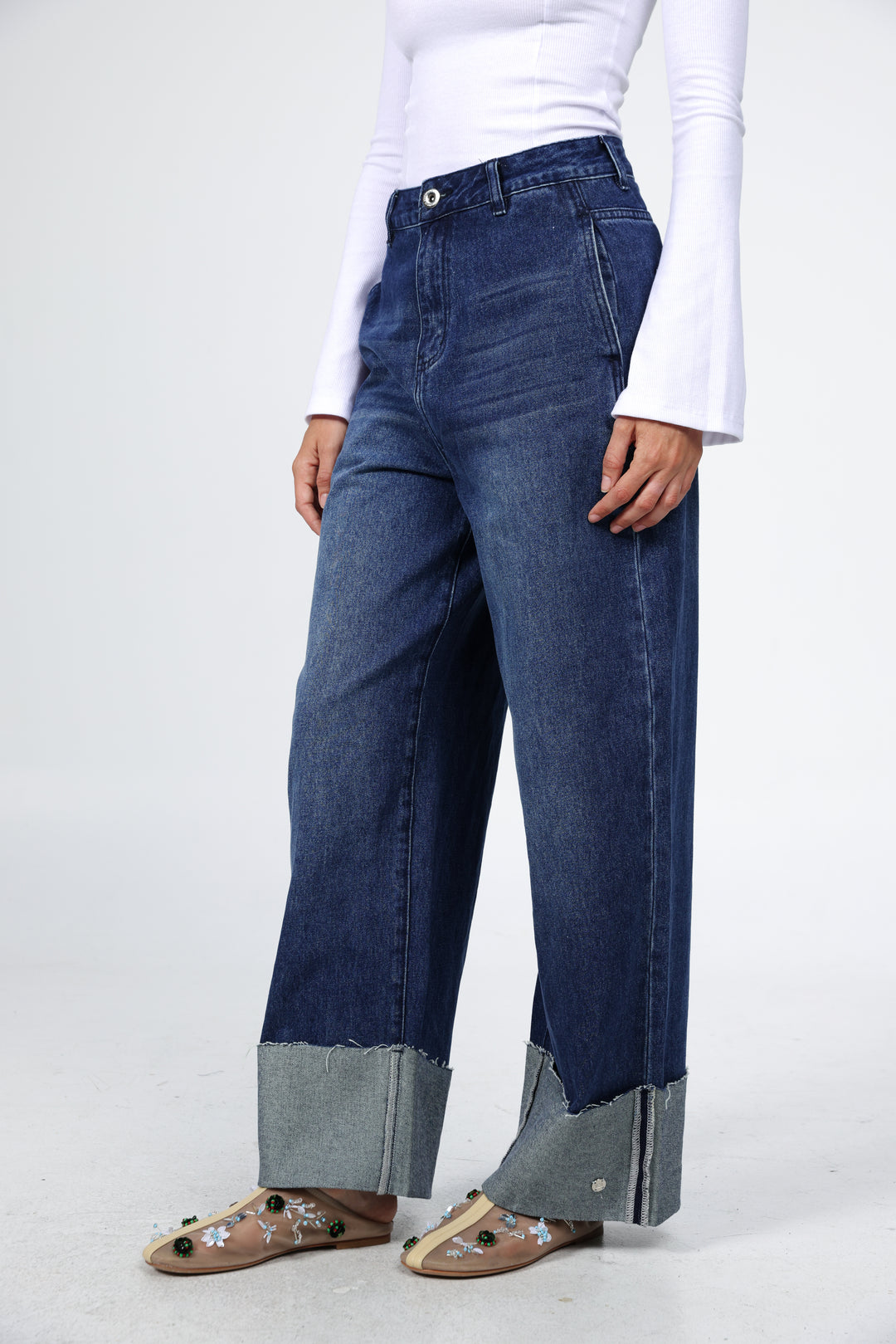 Star 503 Blue Folded Hem Denim