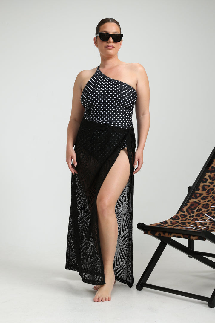 Lacy Navy Wrap Skirt