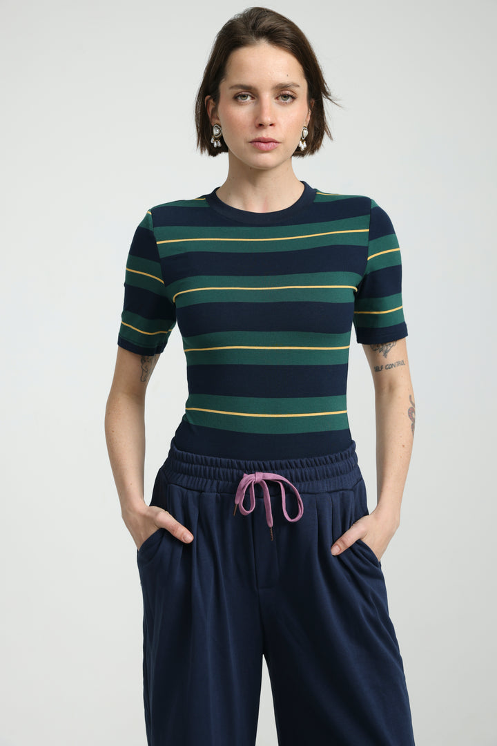 Weekday Green Striped Bodysuit