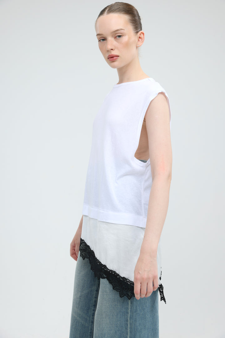 Morning White/Black Tank