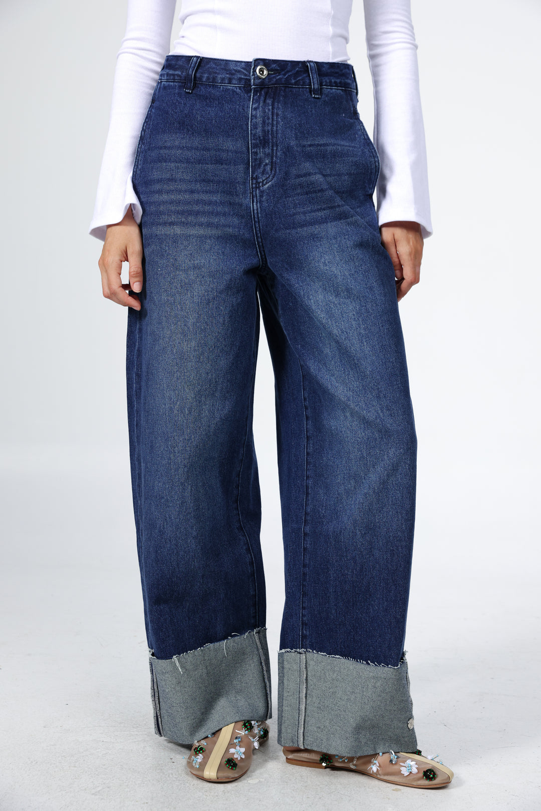 Star 503 Blue Folded Hem Denim