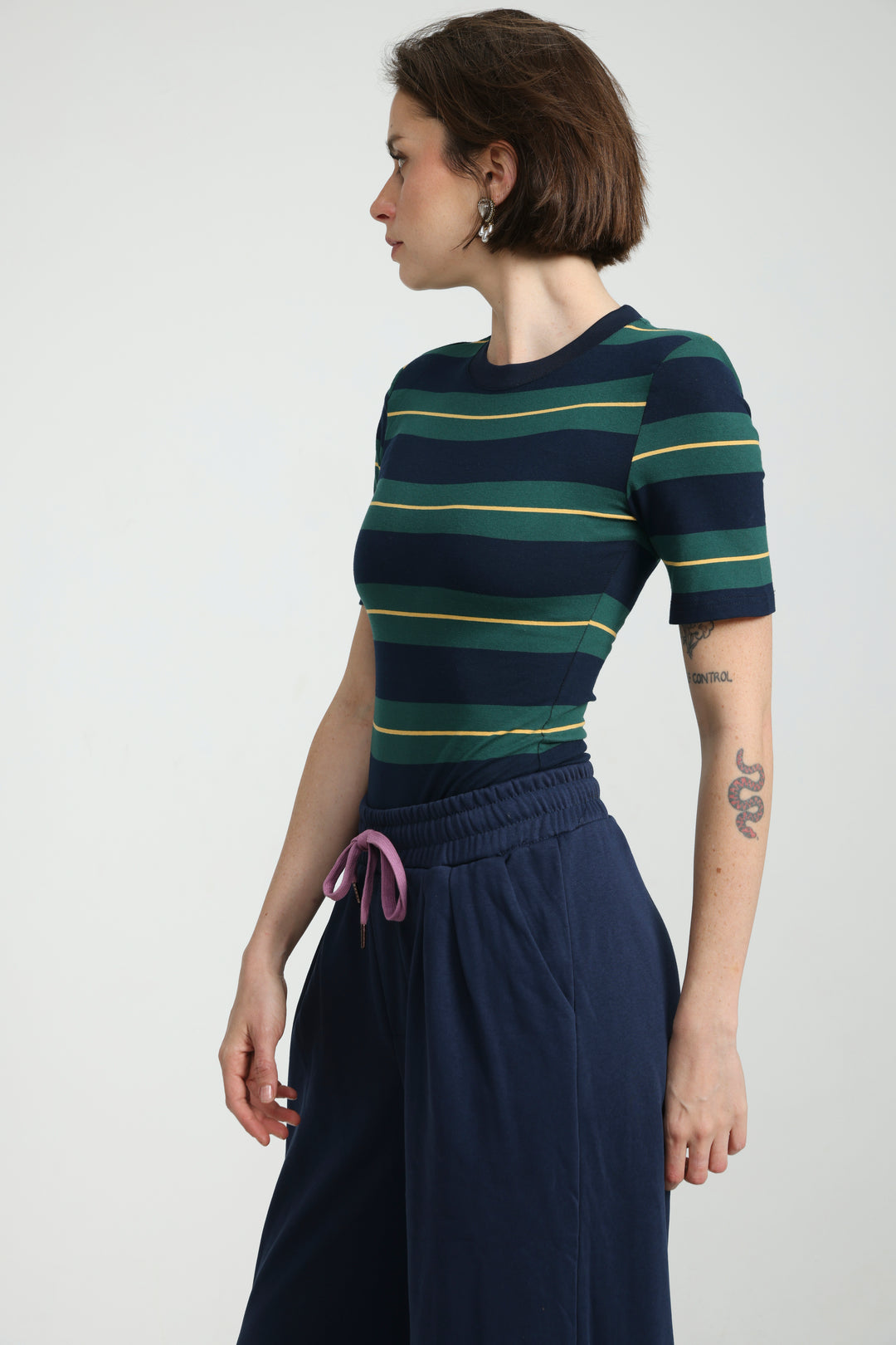 Weekday Green Striped Bodysuit