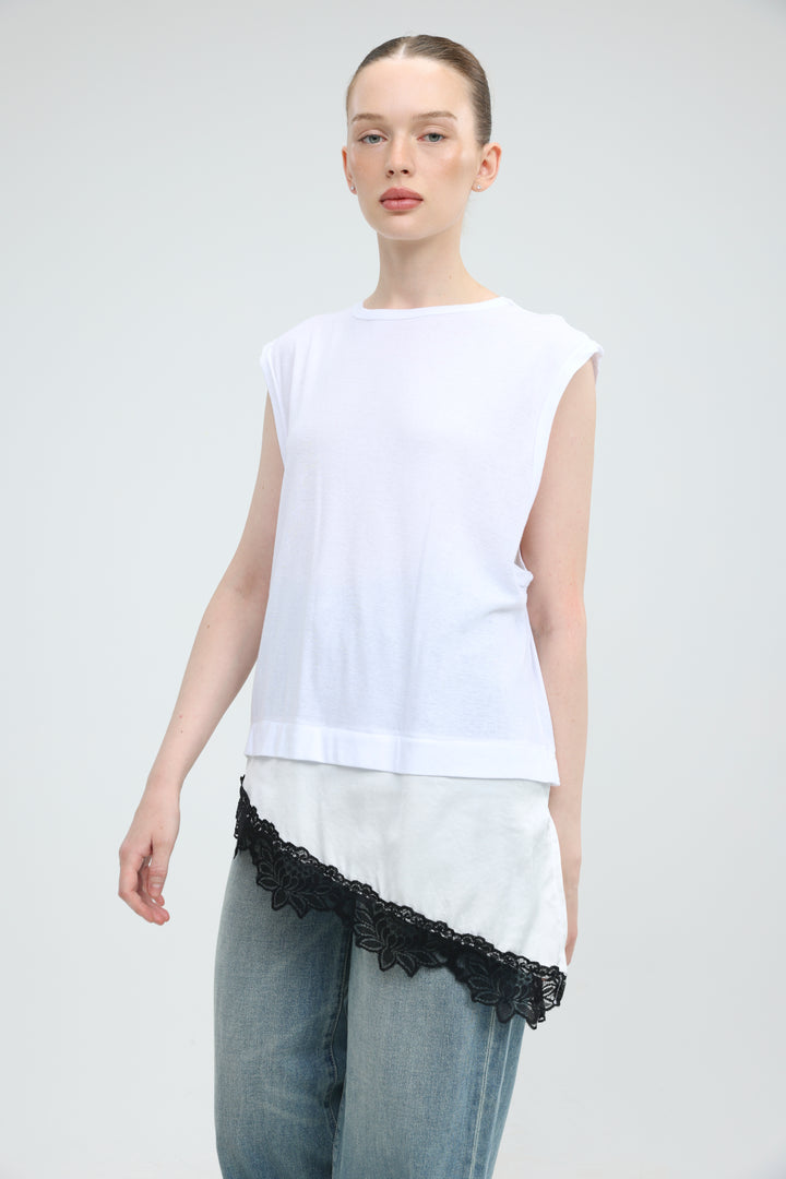 Morning White/Black Tank