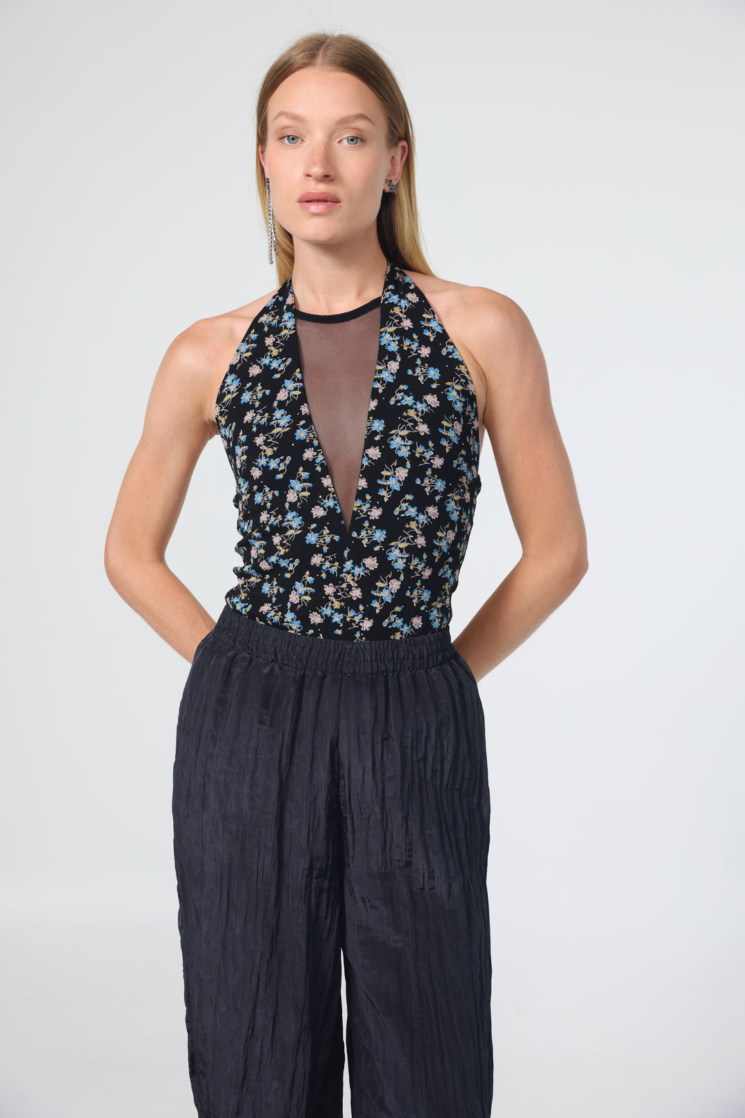Leaf Black Floral Bodysuit