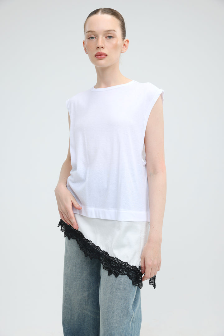 Morning White/Black Tank