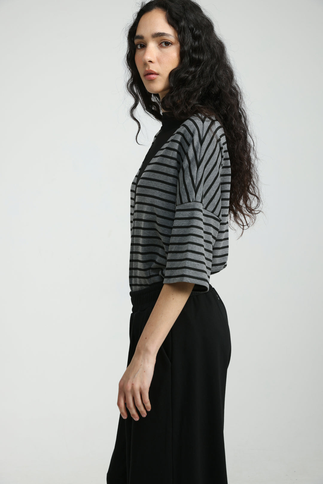 Selfless Grey Striped T-Shirt