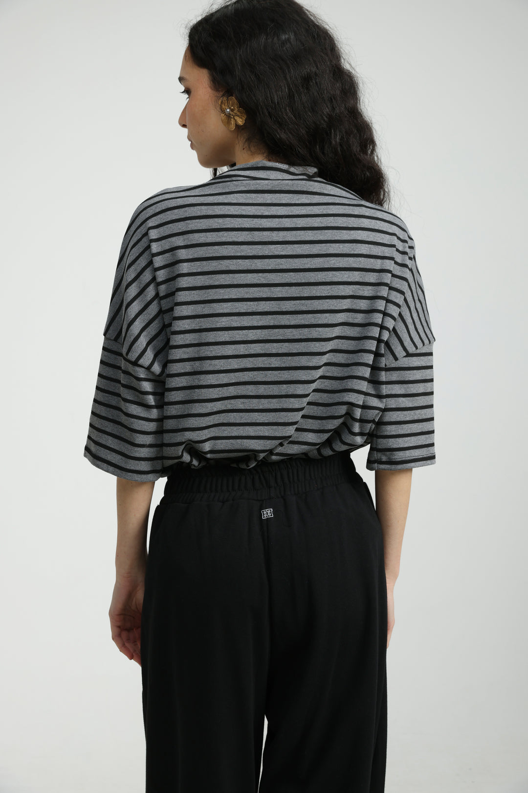 Selfless Grey Striped T-Shirt