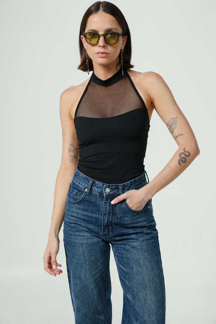 Imagine Black Mesh Tank