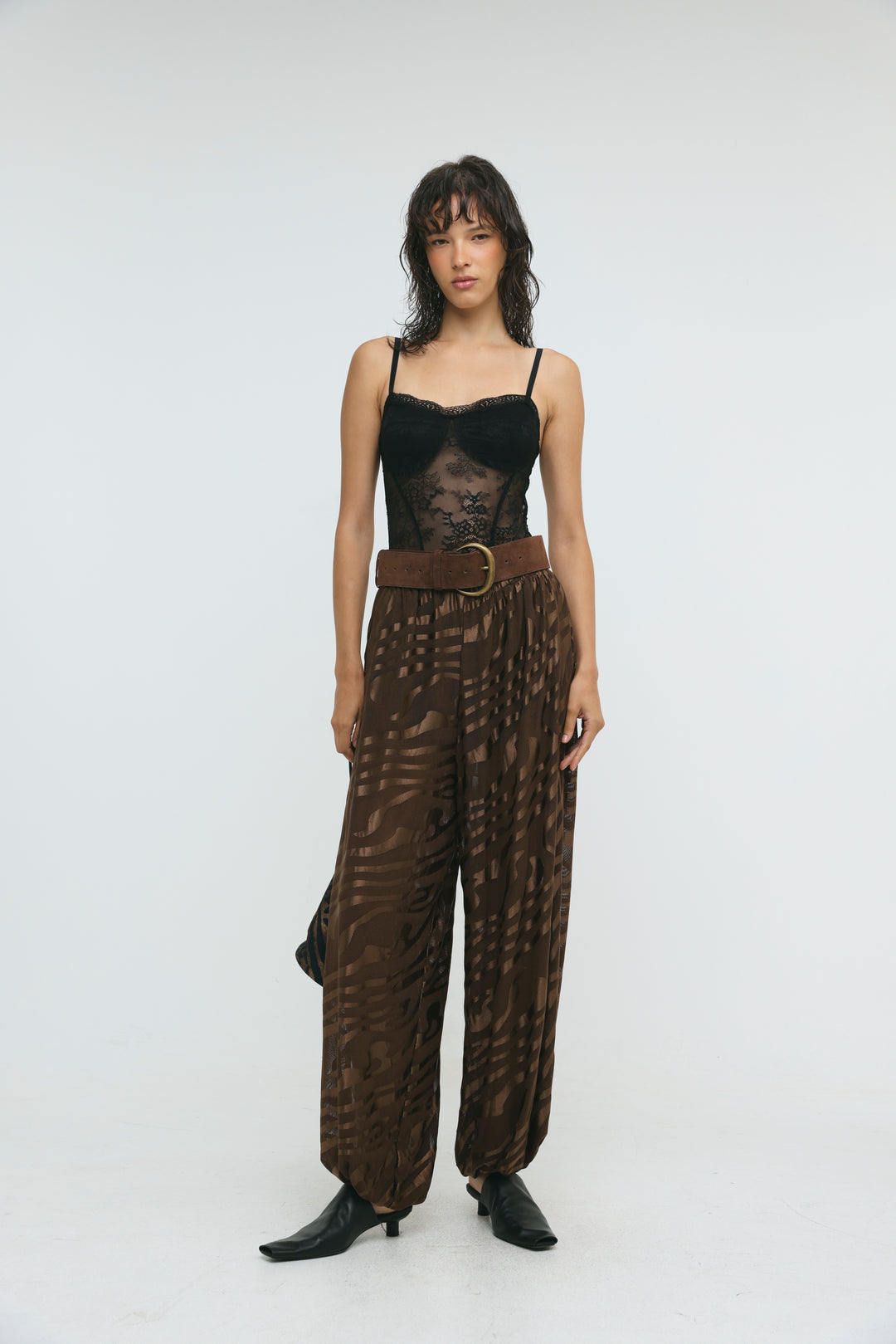 Slick Brown Balloon Bottoms