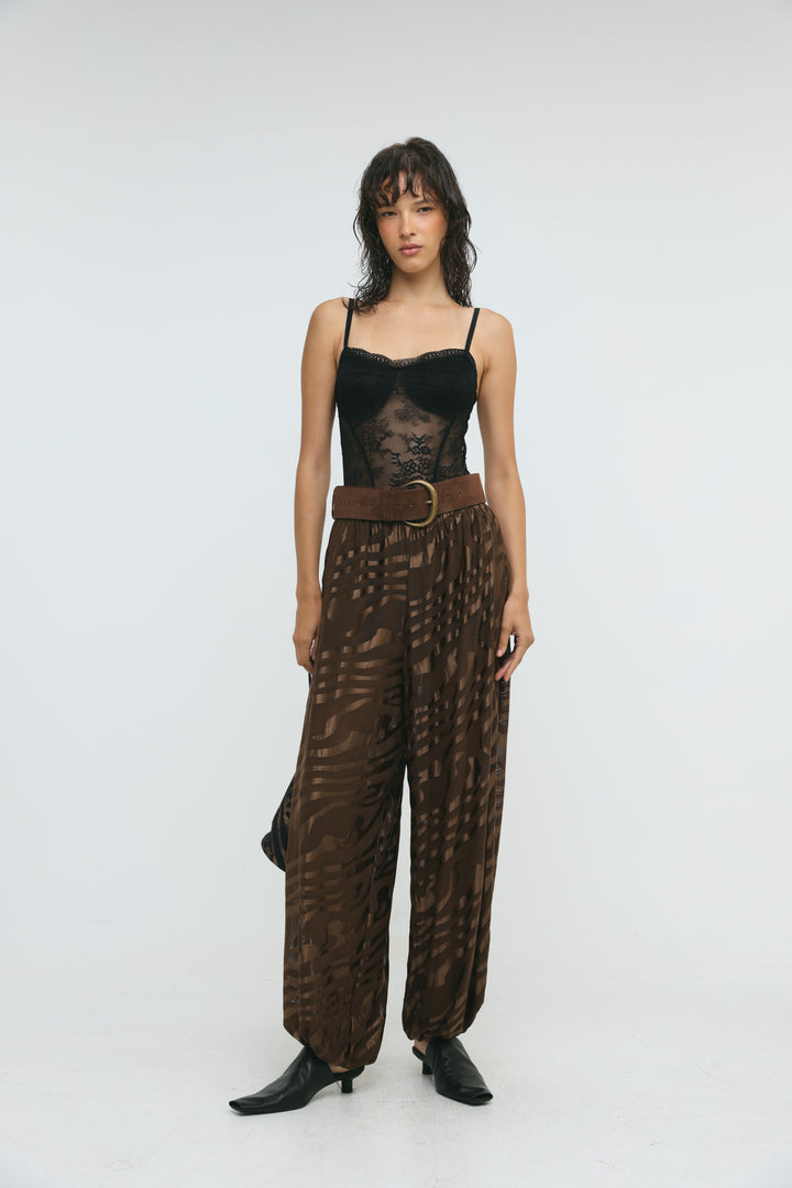 Slick Brown Balloon Bottoms