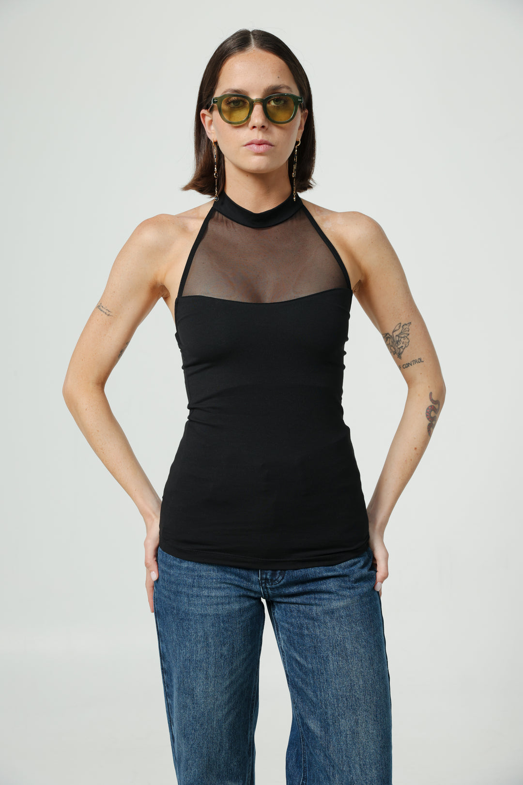 Imagine Black Mesh Tank