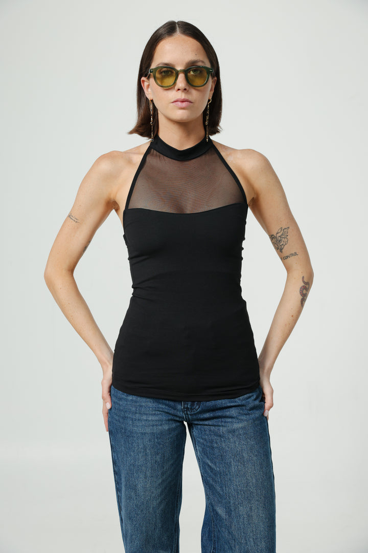 Imagine Black Mesh Tank