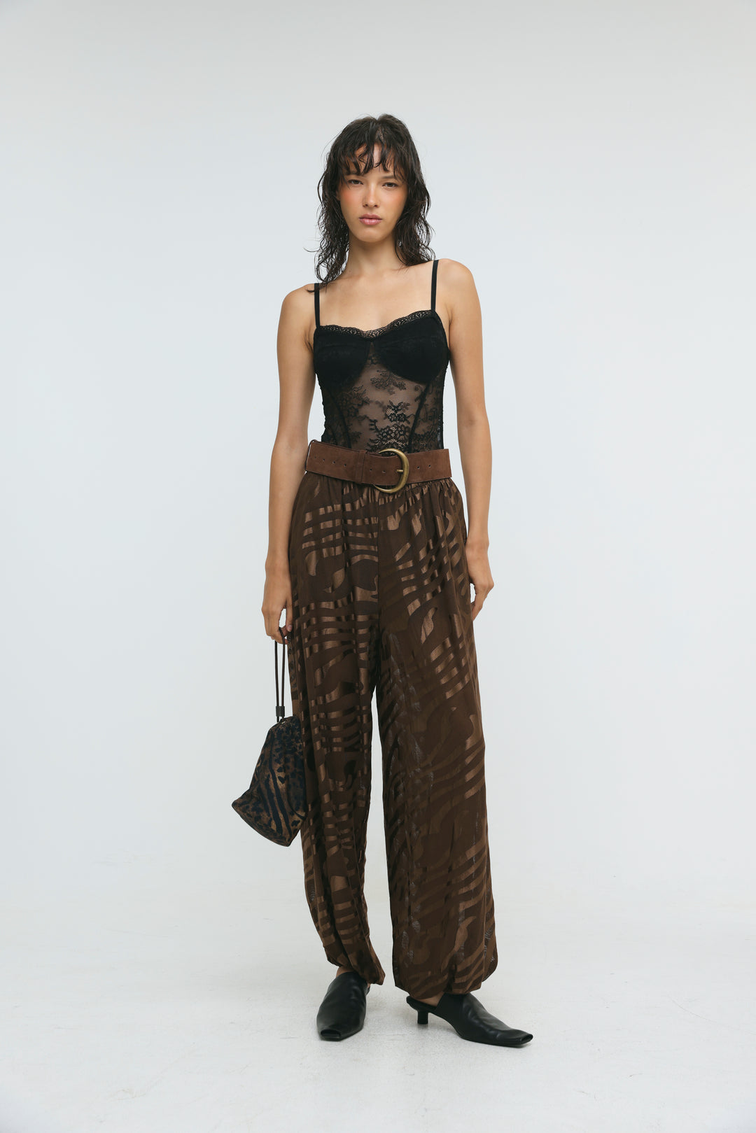 Slick Brown Balloon Bottoms