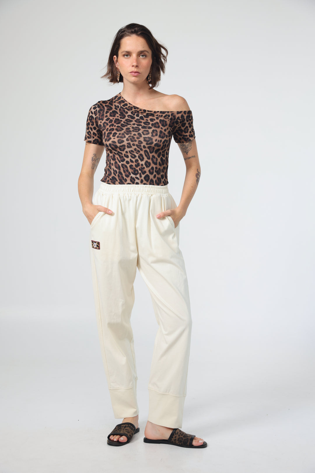 חולצה מנומרת קצרה Luna Leopard T-Shirt