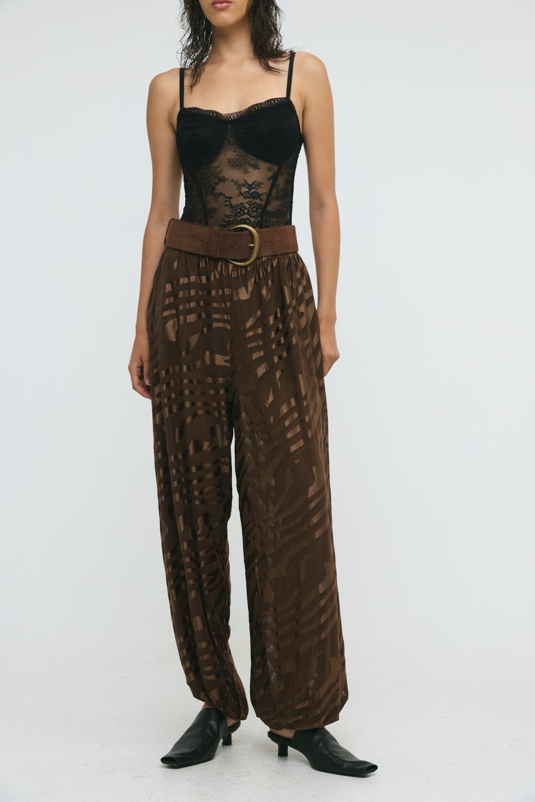 Slick Brown Balloon Bottoms