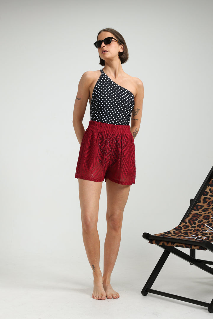 Lacy Wine Shorts