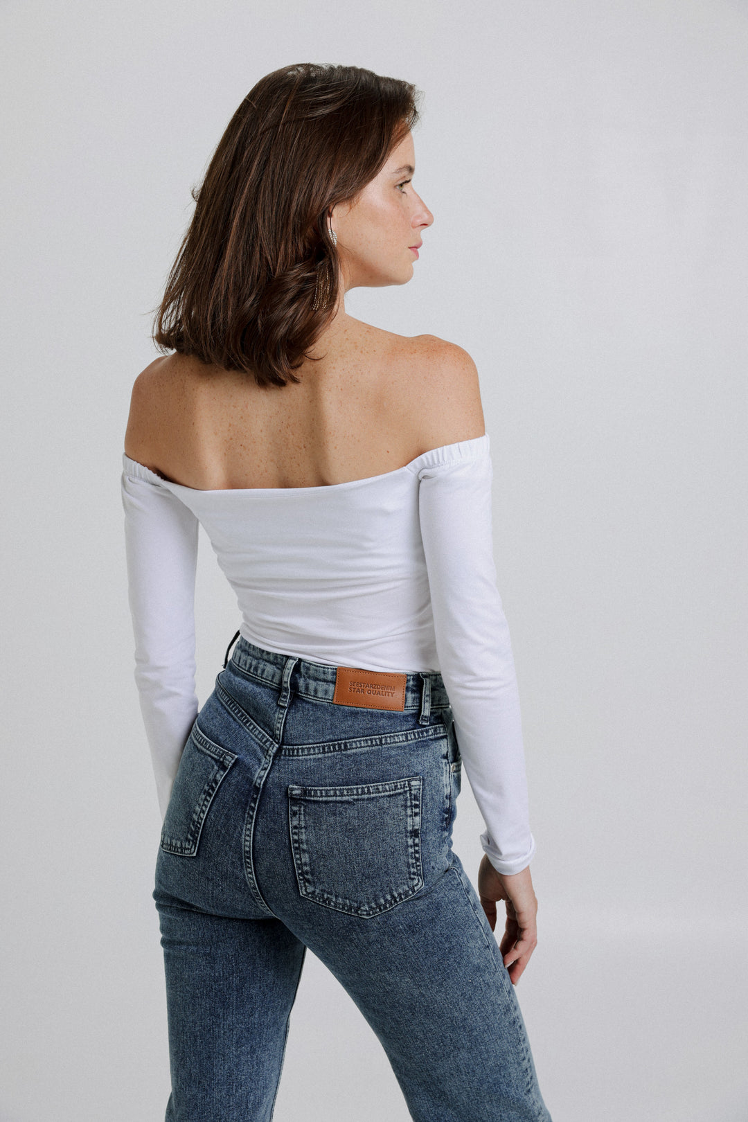 Eyes Off Shoulder White Top