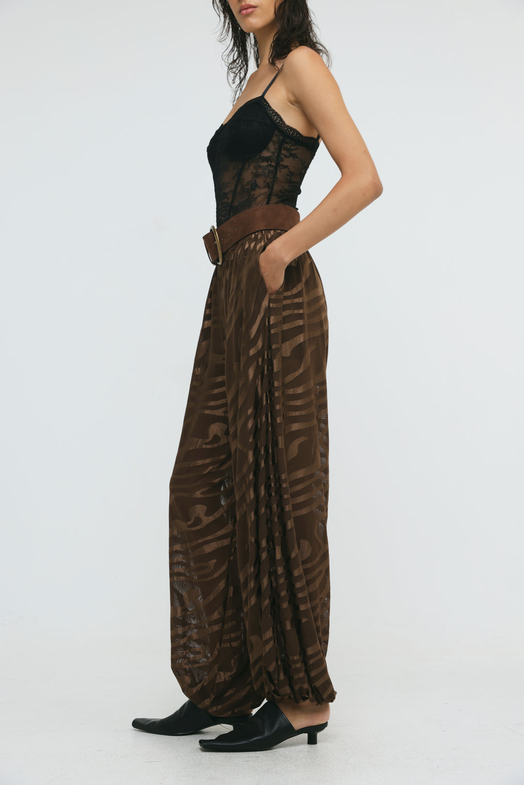 Slick Brown Balloon Bottoms