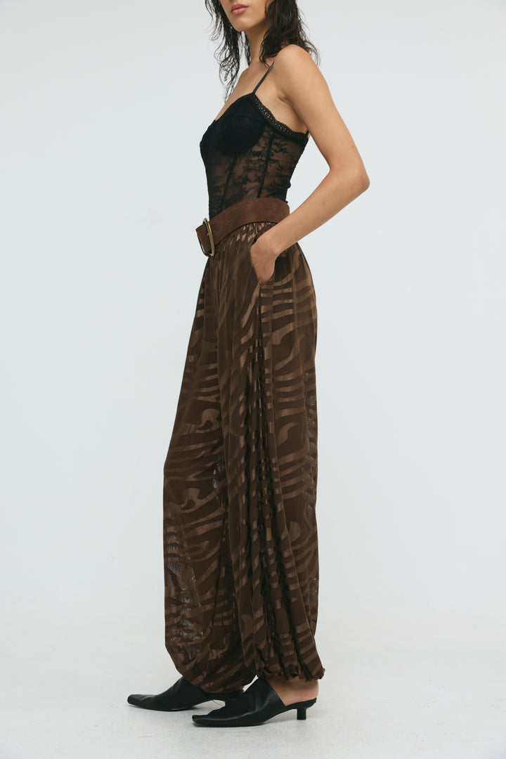 Slick Brown Balloon Bottoms