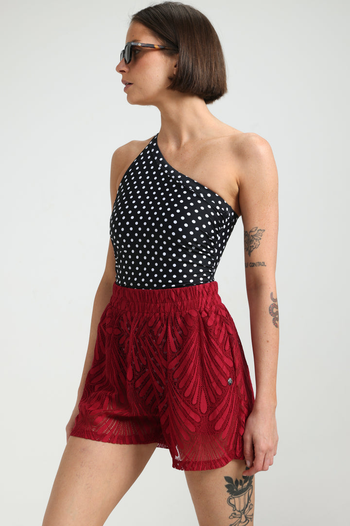 Lacy Wine Shorts