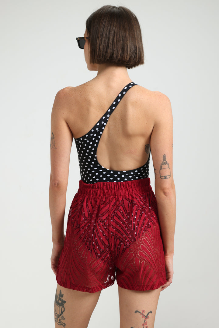 Lacy Wine Shorts