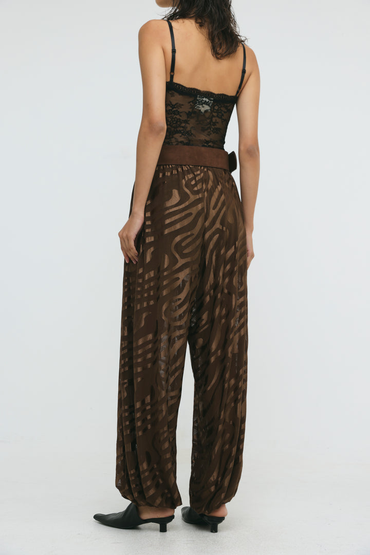 Slick Brown Balloon Bottoms