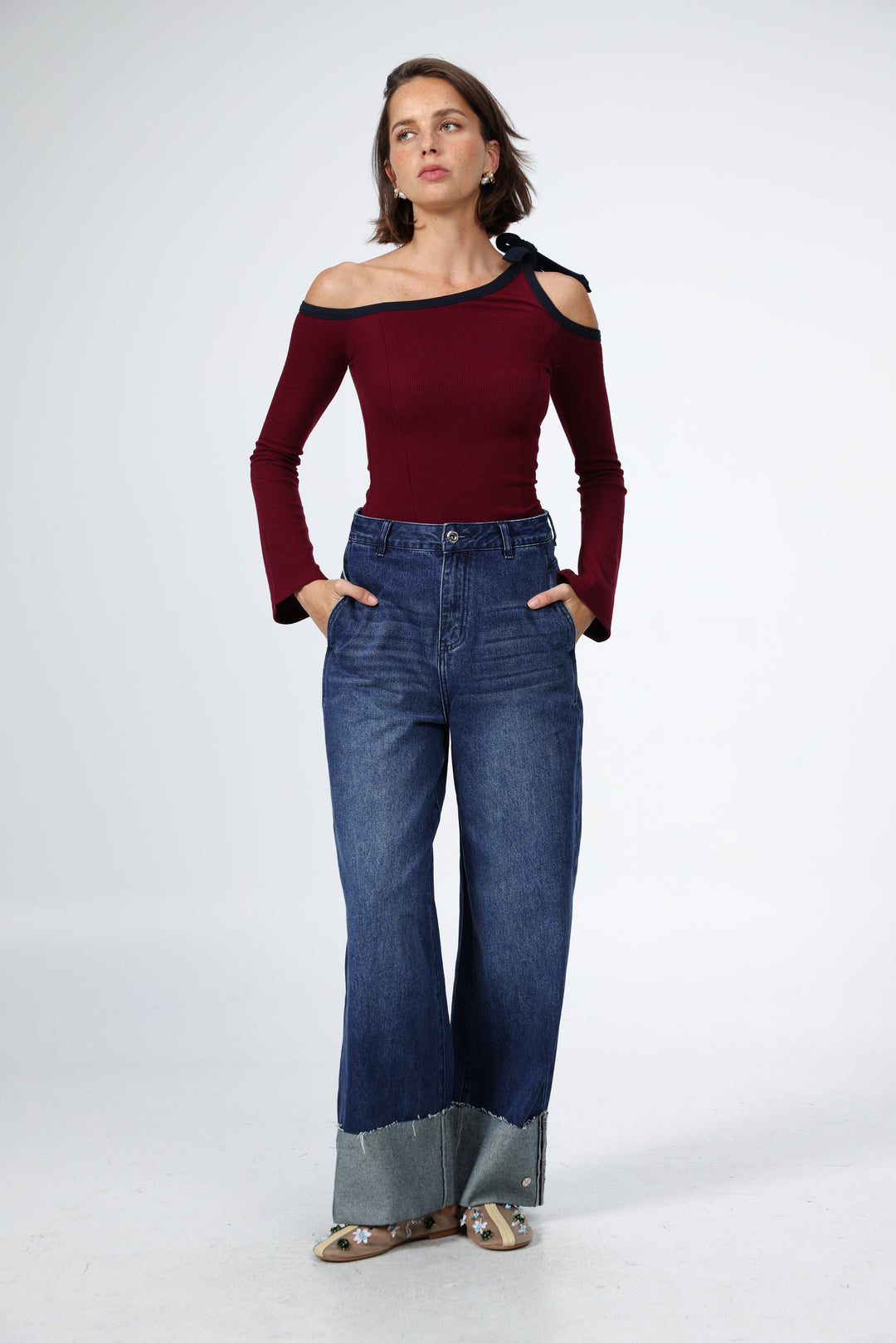 Tied Wine Shirt