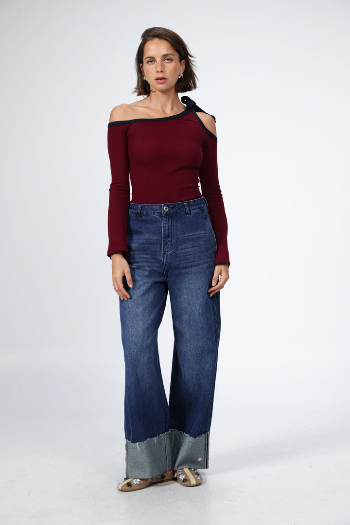 Tied Wine Shirt