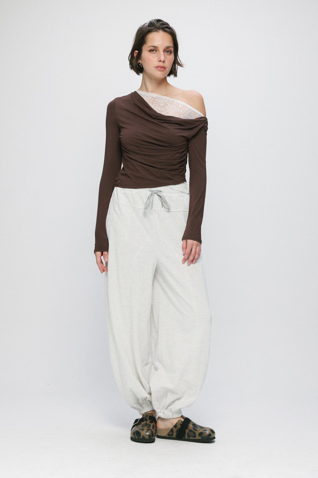 Light Brown One Shoulder Shirt