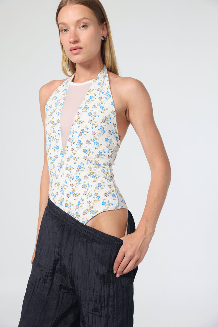 Leaf Cream Floral Bodysuit
