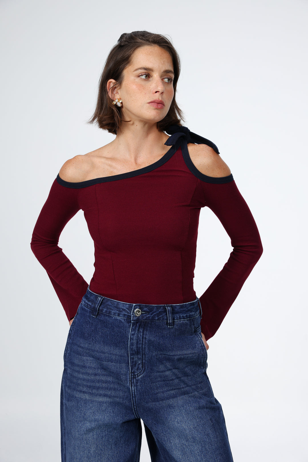 Tied Wine Shirt