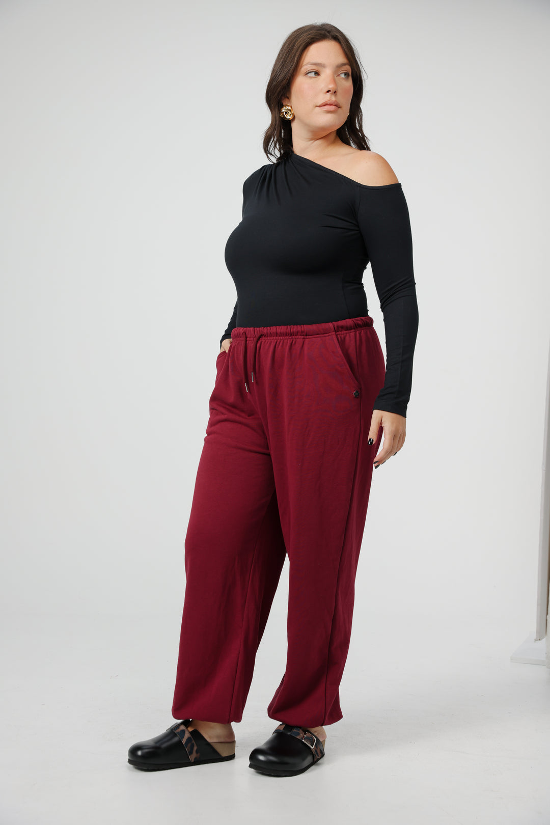 Clean07 Black One Shoulder Shirt