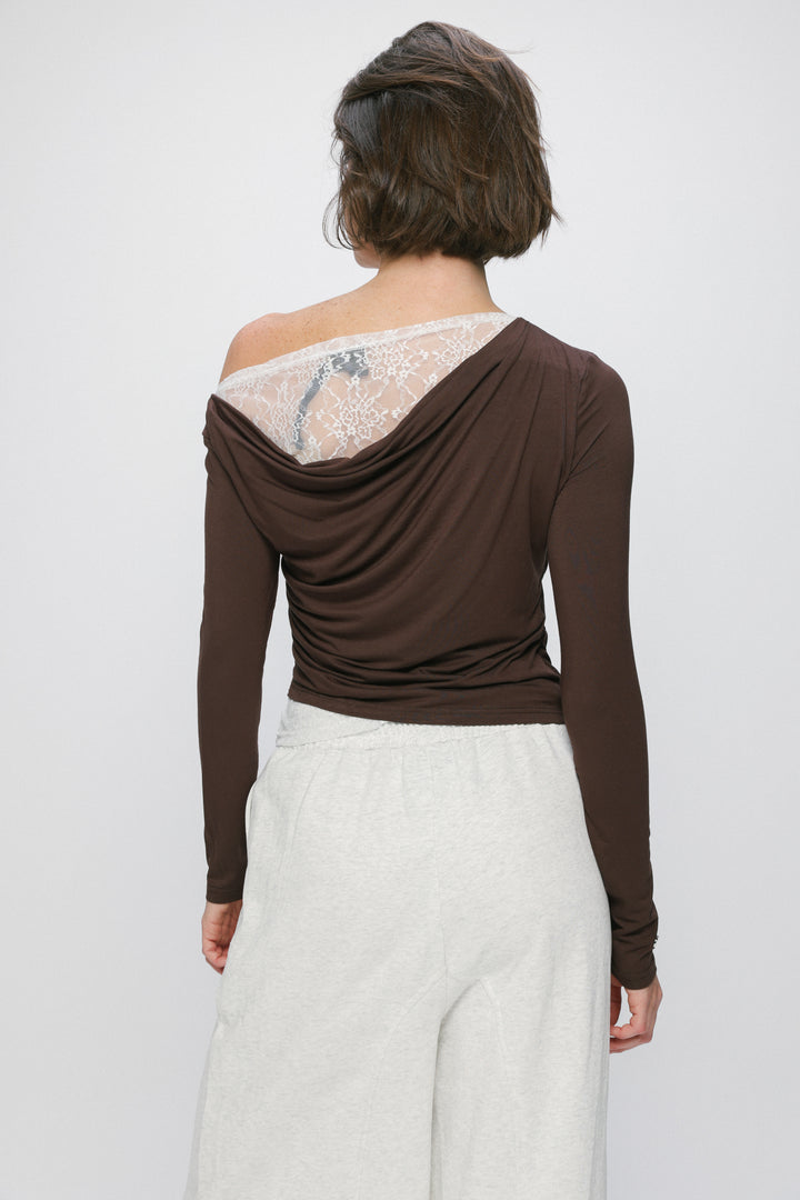 Light Brown One Shoulder Shirt
