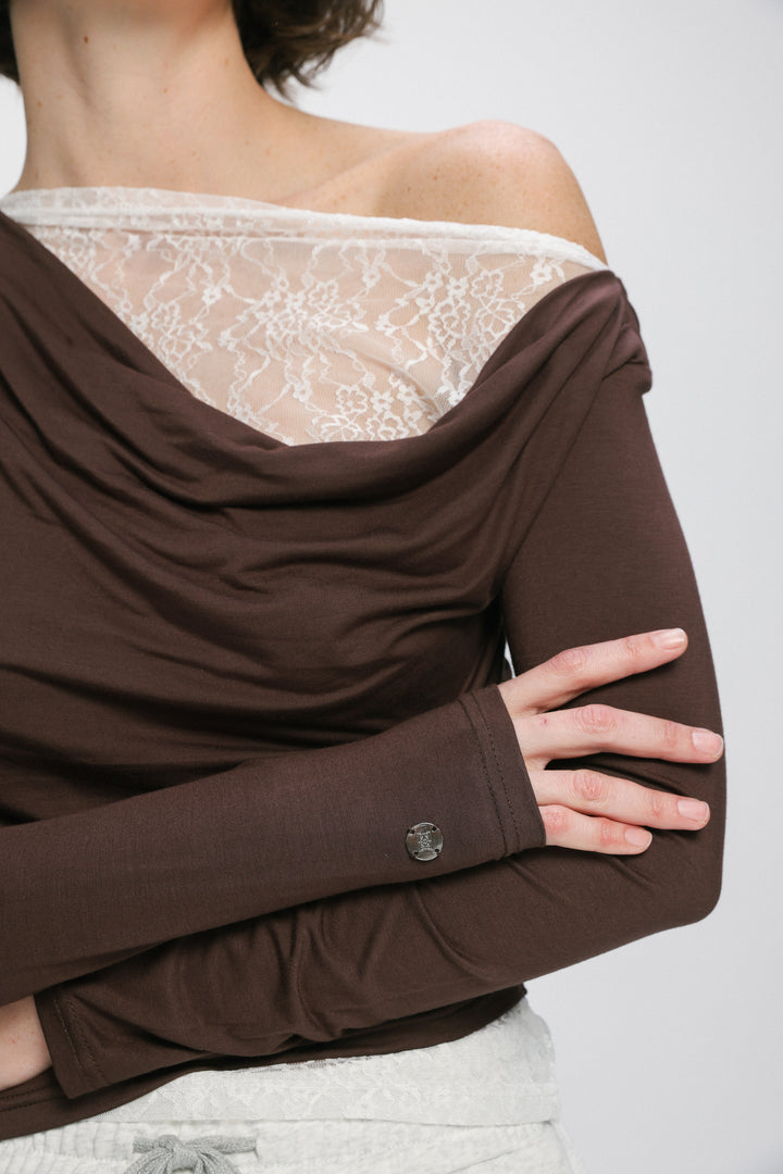 Light Brown One Shoulder Shirt