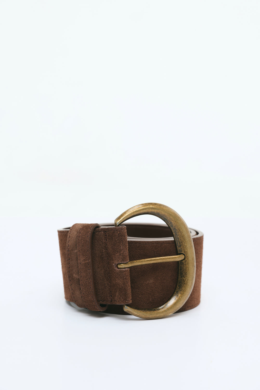 Wide Brown Suede Belt