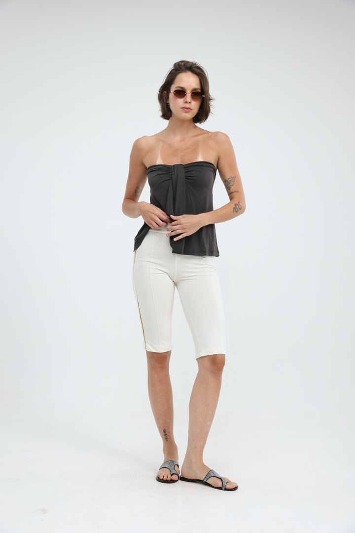 Snaps Cream Leggings