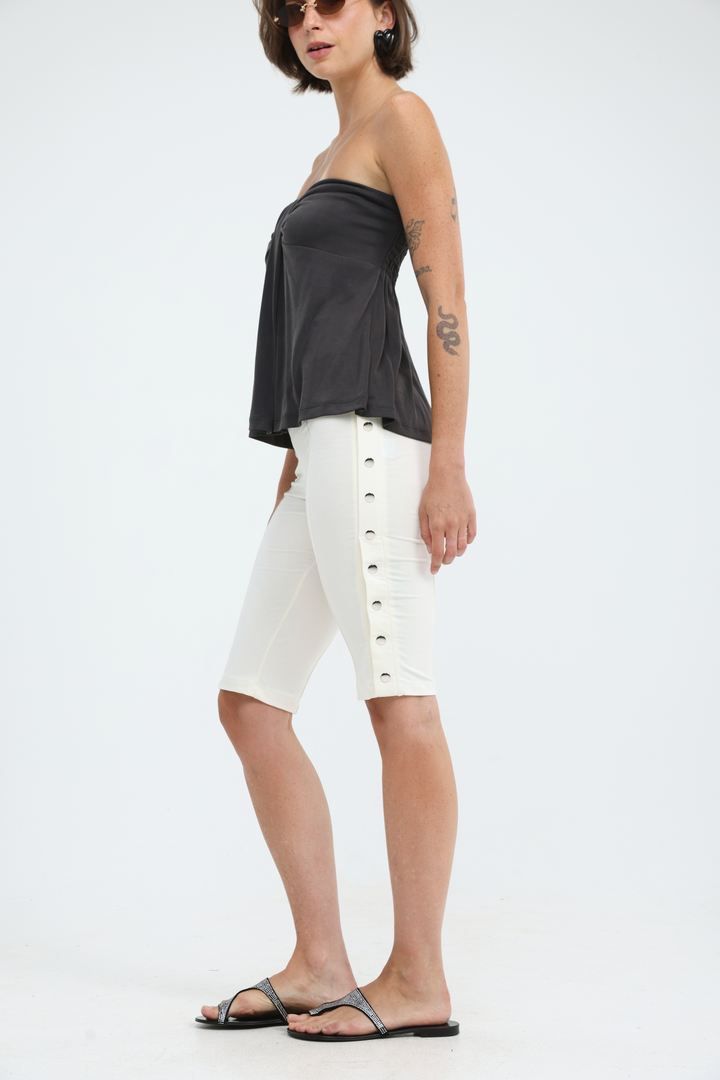 Snaps Cream Leggings