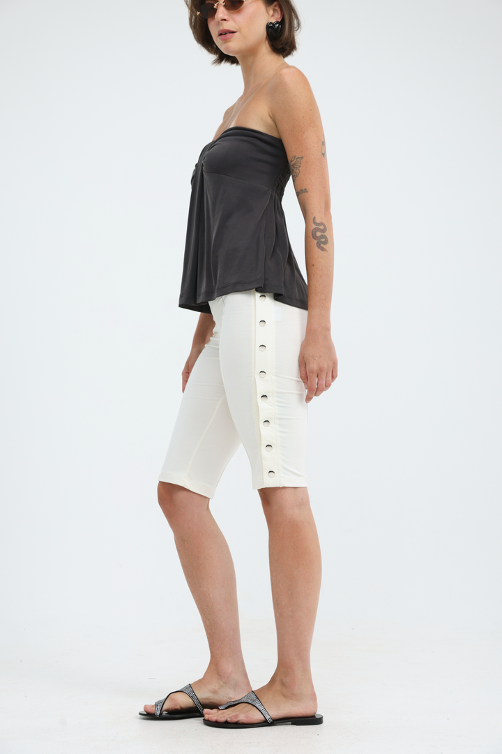 Snaps Cream Leggings