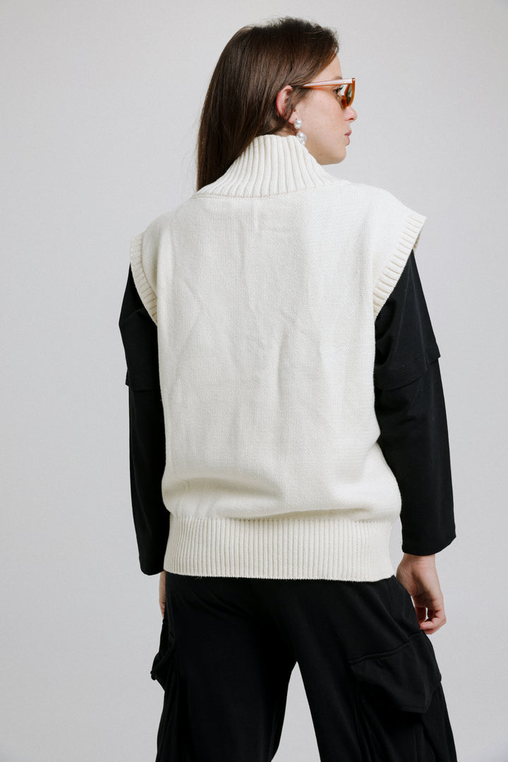 Knitted Cream Vest