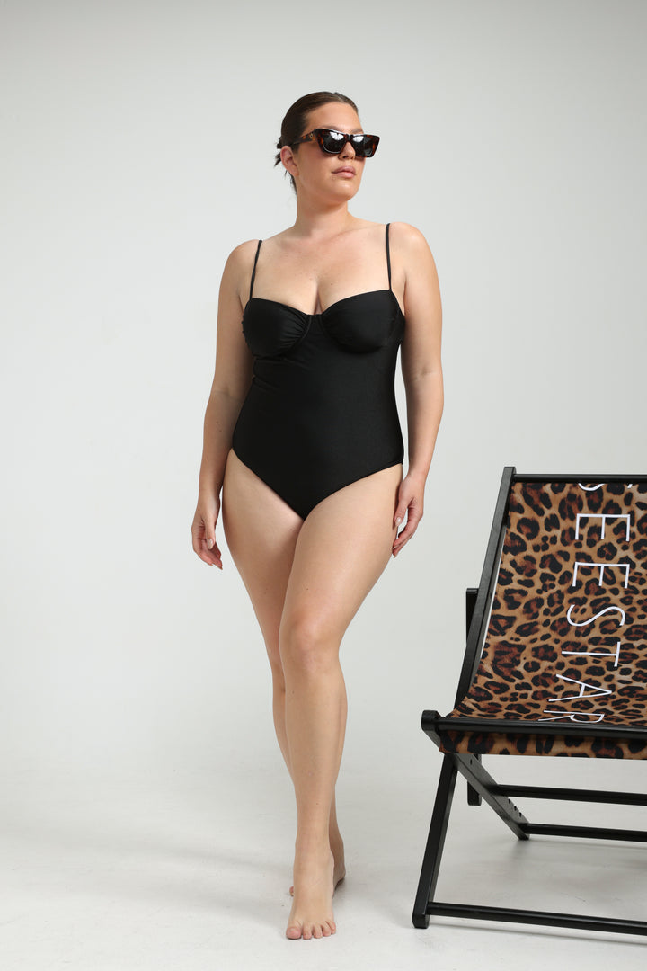 Expressionism Teal Swimsuit