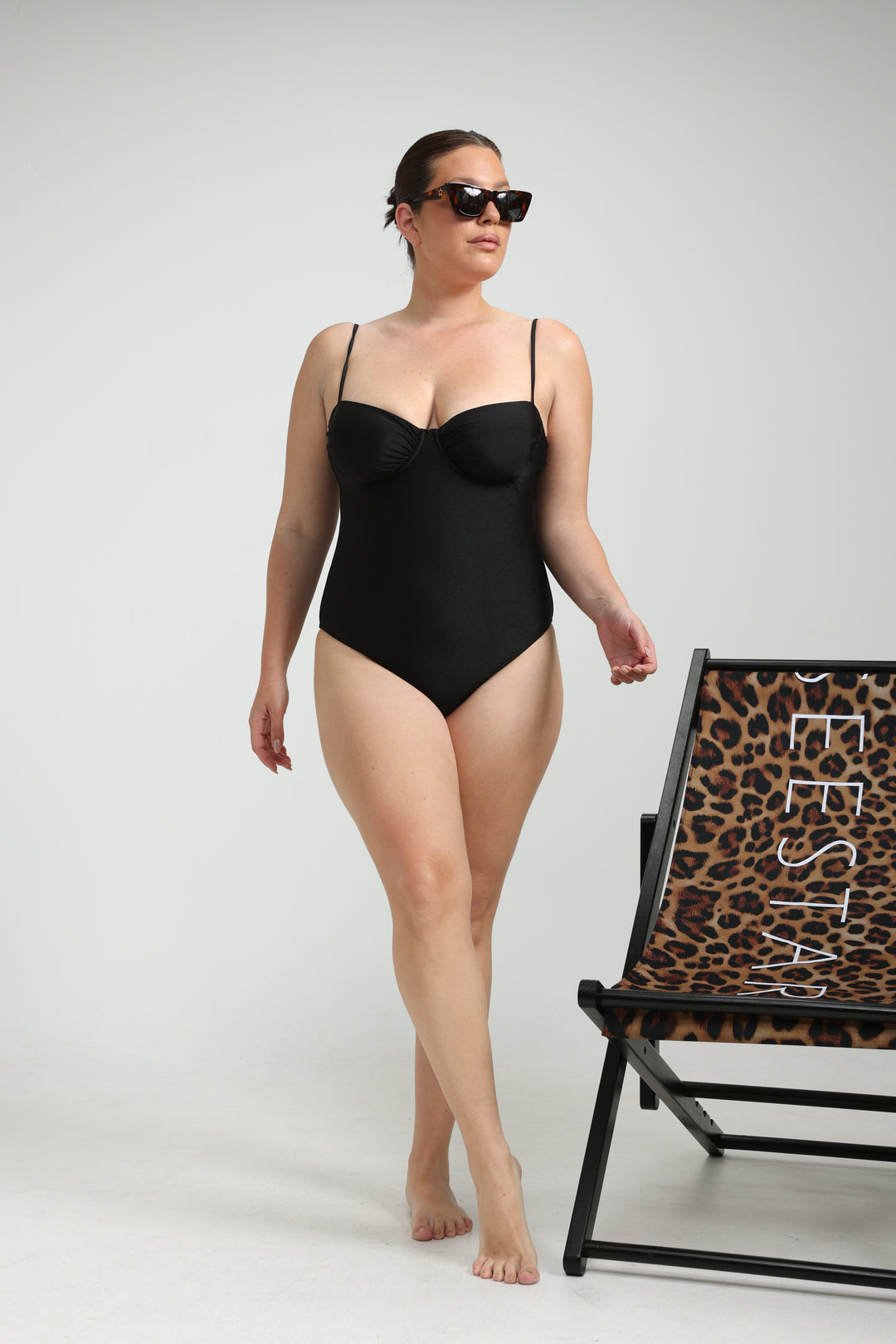 Expressionism Teal Swimsuit